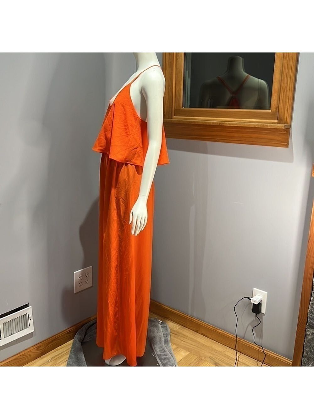 Zingara Orange Layered Look Maxi Dress Size 2 - Picture 3 of 6